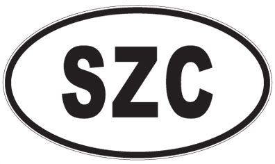SZC - 3 Letter Initials Oval Magnet