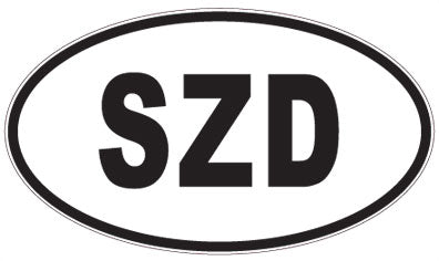 SZD - 3 Letter Initials Oval Magnet