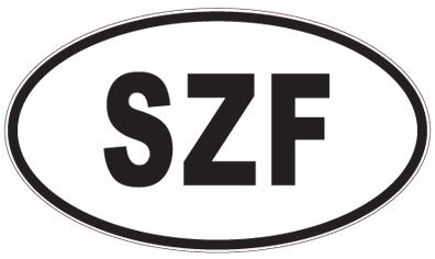 SZF - 3 Letter Initials Oval Magnet