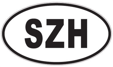 SZH - 3 Letter Initials Oval Magnet