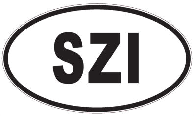 SZI - 3 Letter Initials Oval Magnet