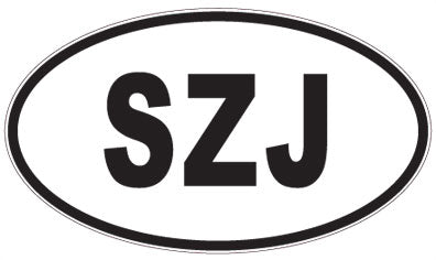 SZJ - 3 Letter Initials Oval Magnet