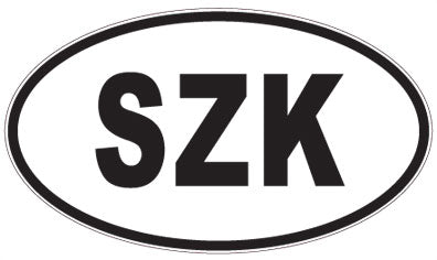 SZK - 3 Letter Initials Oval Magnet