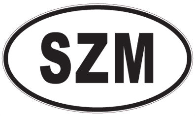 SZM - 3 Letter Initials Oval Magnet