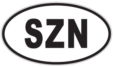 SZN - 3 Letter Initials Oval Magnet