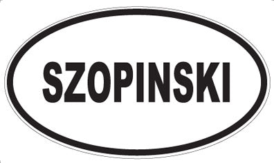 SZOPINSKI - Oval Sticker