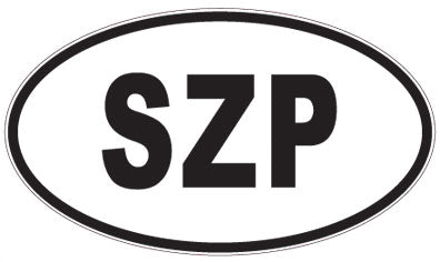 SZP - 3 Letter Initials Oval Magnet