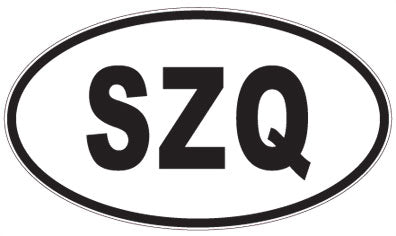 SZQ - 3 Letter Initials Oval Magnet