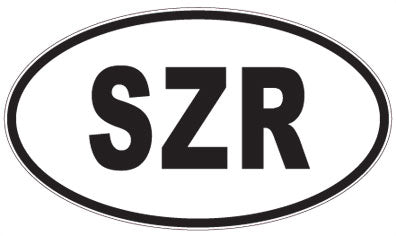 SZR - 3 Letter Initials Oval Magnet