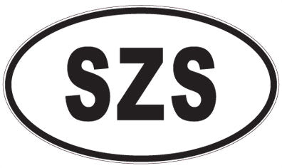 SZS - 3 Letter Initials Oval Magnet