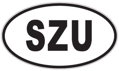 SZU - 3 Letter Initials Oval Magnet