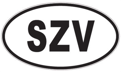 SZV - 3 Letter Initials Oval Magnet
