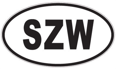 SZW - 3 Letter Initials Oval Magnet