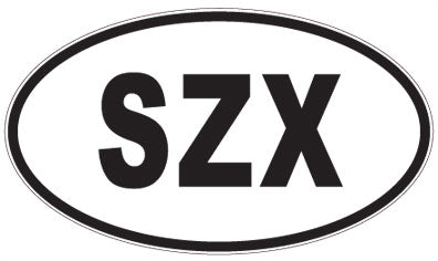 SZX - 3 Letter Initials Oval Magnet