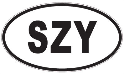 SZY - 3 Letter Initials Oval Magnet