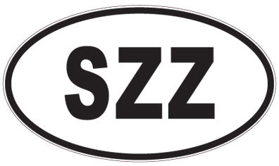 SZZ - 3 Letter Initials Oval Magnet