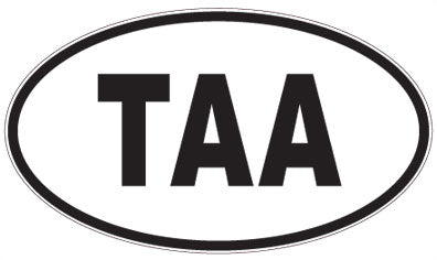 TAA - 3 Letter Initials Oval Magnet