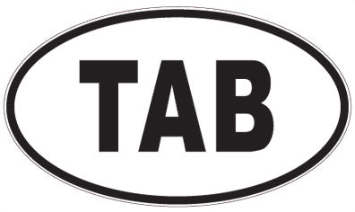 TAB - 3 Letter Initials Oval Magnet