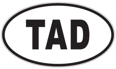 TAD - 3 Letter Initials Oval Magnet