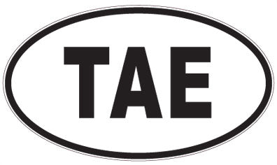 TAE - 3 Letter Initials Oval Sticker