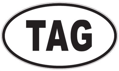 TAG - 3 Letter Initials Oval Magnet