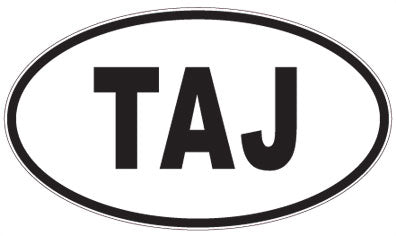 TAJ - 3 Letter Initials Oval Magnet