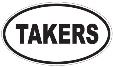TAKERS - Oval Sticker