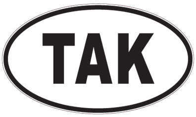 TAK - 3 Letter Initials Oval Magnet