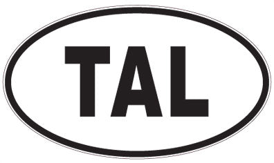 TAL - 3 Letter Initials Oval Magnet