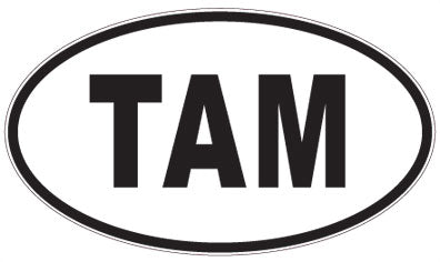 TAM - 3 Letter Initials Oval Magnet