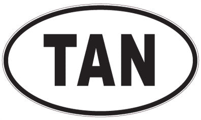 TAN - 3 Letter Initials Oval Magnet