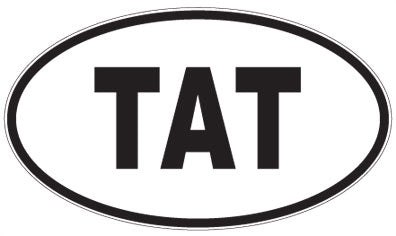 TAT - 3 Letter Initials Oval Magnet