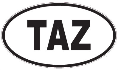 TAZ - 3 Letter Initials Oval Magnet