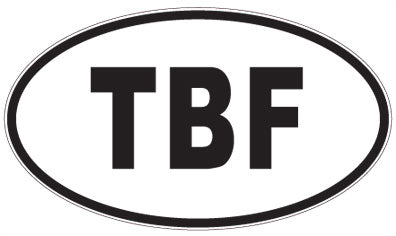 TBF - 3 Letter Initials Oval Magnet