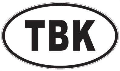 TBK - 3 Letter Initials Oval Magnet