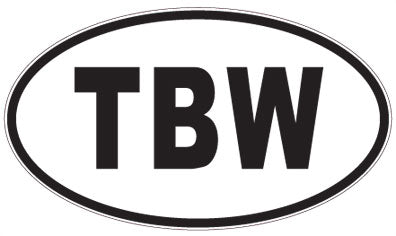 TBW - 3 Letter Initials Oval Magnet
