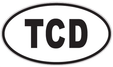 TCD - 3 Letter Initials Oval Magnet