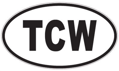 TCW - 3 Letter Initials Oval Magnet