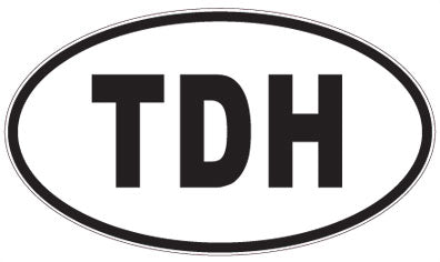 TDH - 3 Letter Initials Oval Magnet