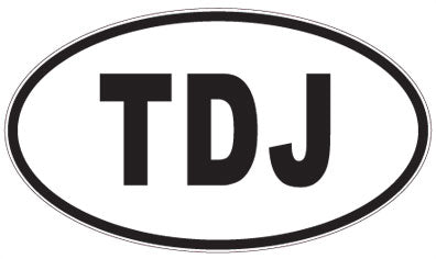 TDJ - 3 Letter Initials Oval Magnet