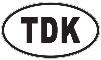 TDK - 3 Letter Initials Oval Sticker
