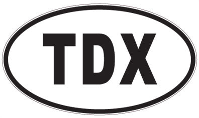 TDX - 3 Letter Initials Oval Magnet