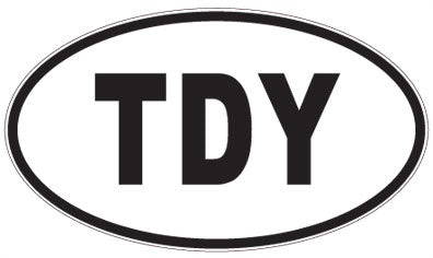 TDY - 3 Letter Initials Oval Magnet