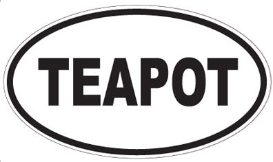 TEAPOT - Oval Sticker