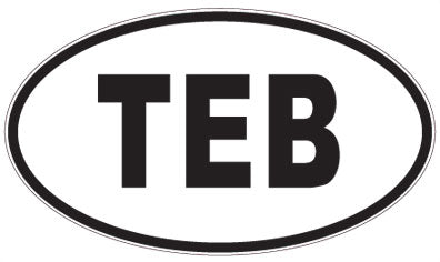 TEB - 3 Letter Initials Oval Magnet