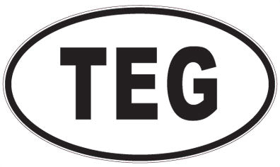 TEG - 3 Letter Initials Oval Magnet