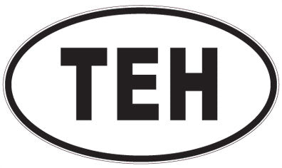 TEH - 3 Letter Initials Oval Magnet