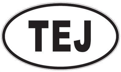 TEJ - 3 Letter Initials Oval Magnet
