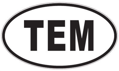 TEM - 3 Letter Initials Oval Magnet