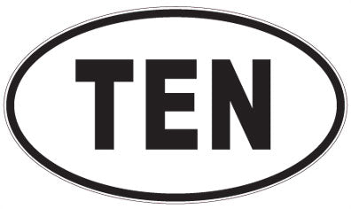 TEN - 3 Letter Initials Oval Magnet
